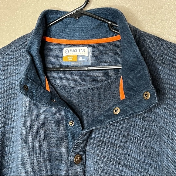 Magellan Mens Mag Warmth Hunt Gear Sweater Size 3XL Blue 1/4 Snap Sweatshirt - Picture 10 of 12